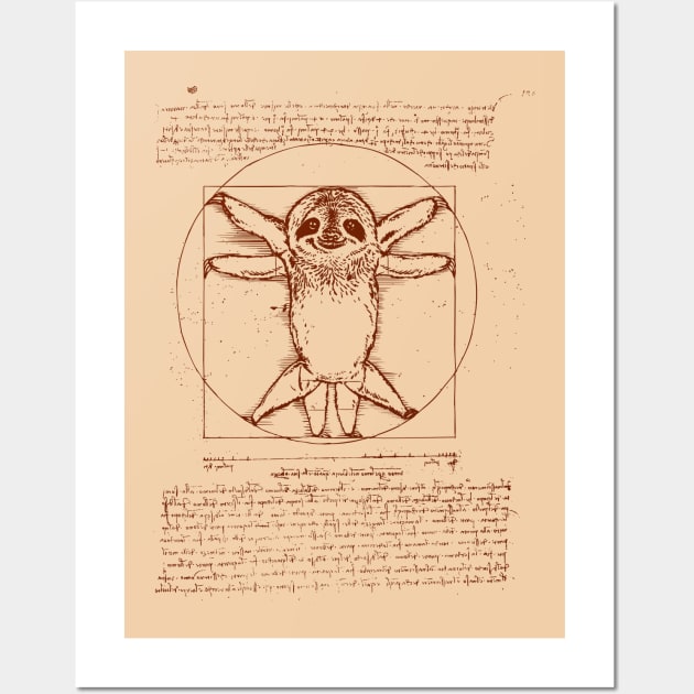 Vitruvian Sloth Wall Art by huebucket